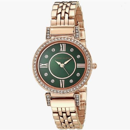 Anne Klein Reloj Mujer con Cristales Swarovski Oro Rosa Verde