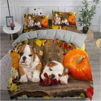 Cobertor Juego Cama  Estampado 3D diseño Perro Funda Edredón  Funda Almohada