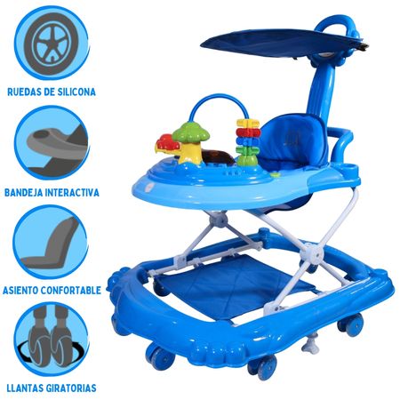 Andador con Guiador Little Baby Jumbo Azul