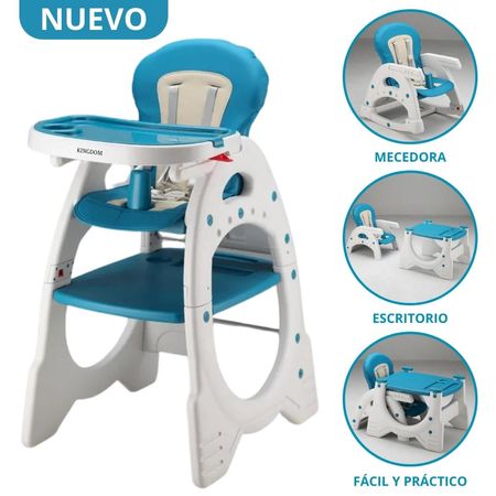 Silla de Comer Multifunción Kingdom Dublín 3 en 1 Azul