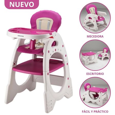 Silla de Comer Multifunción Kingdom Dublín 3 en 1 Rosado