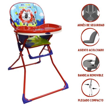 Silla De Comer Plegable Baby Kits Vectra Rojo