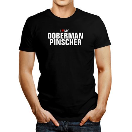 Polo de Hombre Idakoos I Love My Doberman Pinscher Negro XXXL