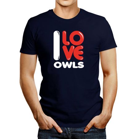 Polo de Hombre Idakoos I Love Owls Azul Marino S