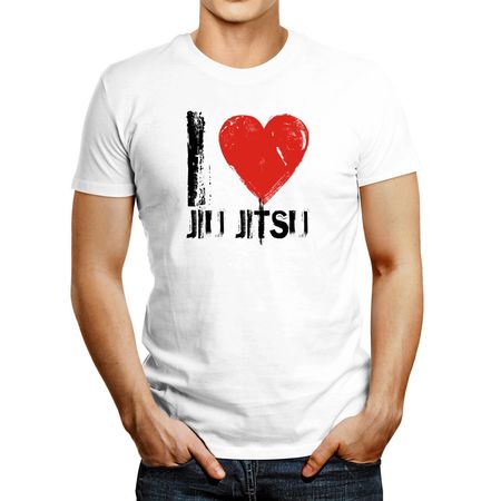 Polo de Hombre Idakoos I Love Jiujitsu 2 Blanco XXL