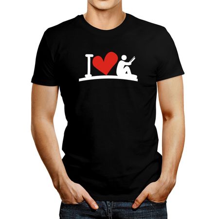 Polo de Hombre Idakoos I Love Reading Books Negro Xxl