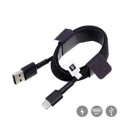 Cable XIaomi Usb tipo C mi Type-C SJX10ZM Triple trenzado Negro