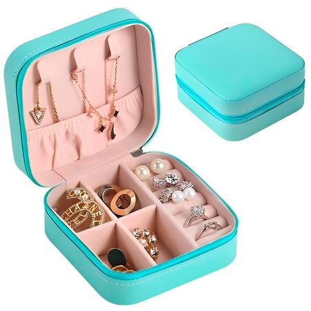 Joyero Organizador de Joyas Cofre para Anillos Aretes Pulseras Estuche de Viaje C 84J