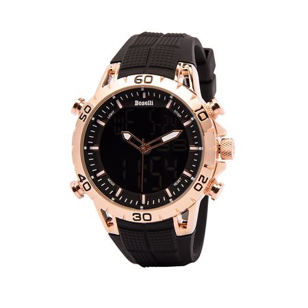 Reloj Boselli B157 Acuático Doble Hora Color Dorado