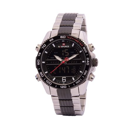 Reloj Naviforce NF9195 Acuático Doble hora Color Gris