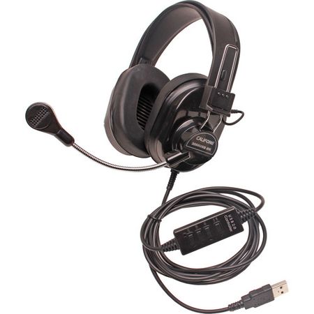 Auriculares estéreo multimedia de Deluxe Califone 3066USB-BK Deluxe (USB, negro)