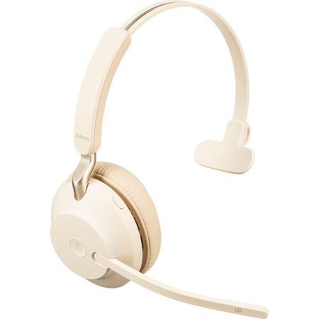 Jabra Evolve2 65 Mono Auriculares inalámbricos supraaurales (Microsoft Teams, USB Type-C, Beige)