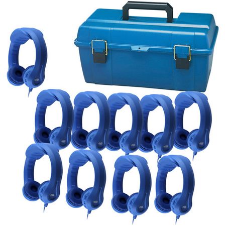 Hamiltonbuhl Lab Pack of Flex-Phones Auriculares para los primeros alumnos (conjunto de 10, azul)