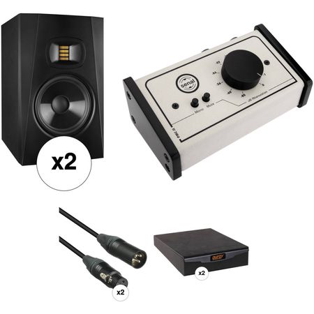 Adam Professional Audio T7V Monitores de estudio de 7", almohadillas de aislamiento y kit de...