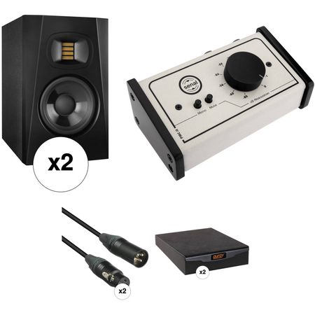 Adam Professional Audio T5V Monitores de estudio de 5", almohadillas de aislamiento y kit de...