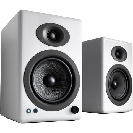 Audioengine A5+ Sistema de altavoces inalámbricos Bluetooth (blanco brillante, par)