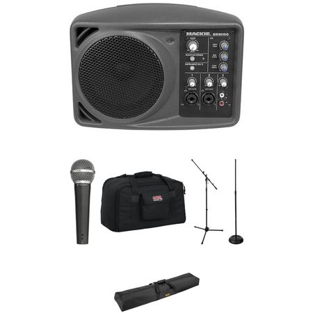 Kit de sistema PA compacto Mackie SRM150 con paquete de escenario