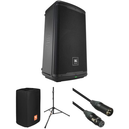 Kit de altavoces autoamplificados JBL EON710 con cubierta, soporte y cable