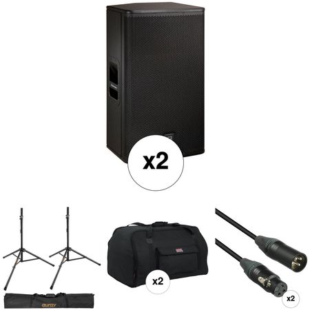 Kit Electro-Voice ELX115P con 2 altavoces, soportes, cubiertas, cables y bolsa