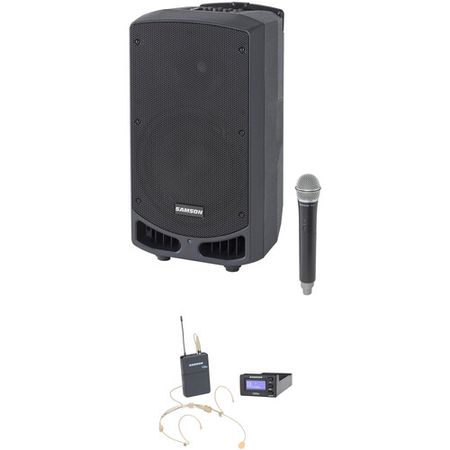 Sistema PA portátil Samson Expedition XP310w de 10" y 300 W con kit de micrófono inalámbrico...