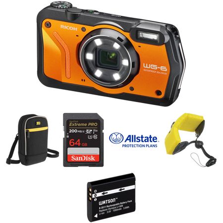 Kit Deluxe de cámara digital Ricoh WG-6 (naranja)