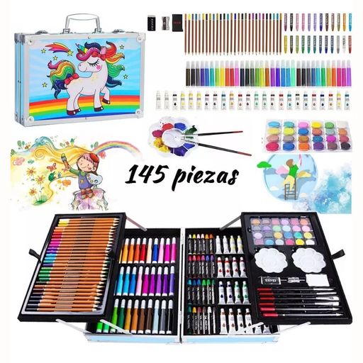 Profesor agradable Berri Set de Arte Profesional 145 Piezas Colores y Plumones Unicornio Celeste |  plazaVea - Supermercado