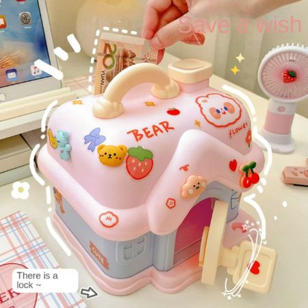 Alcancía Para Niños Juguete Con Stickers Rosa