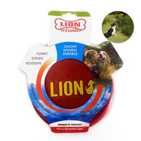 Frisbee Lion Juguete para Perro – Color: Rojo