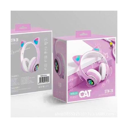 Audifono Bluetooth Luces Led Color Morado