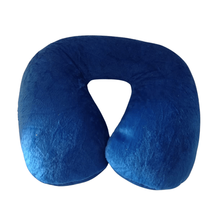 Almohada Cojin Para Cuello En U Con Bolitas Viscoelásticas Azulino