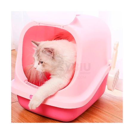 Baño de Gato Cerrado Rosado