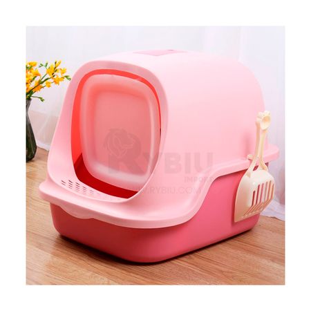 Baño Cupula Gato Arenero Rosado