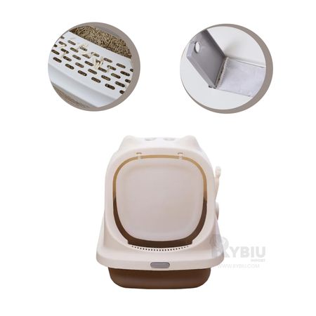 Caja de Arena Portatil para Gatos Plomo