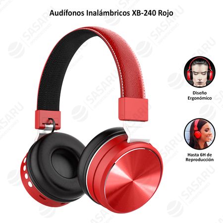 Audífonos Bluetooth Inalámbricos XB-240 Rojo