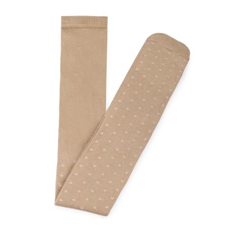 Panty Little Chicks con Puntos de Aldogón Pima para Bebés y Niñas Talla 12 Beige Puntos Rosados