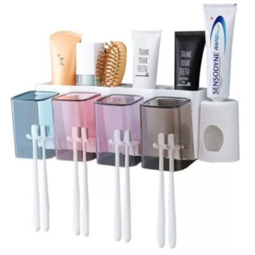 GENERICO Dispensador Pasta Dental con Organizador de Cepillos