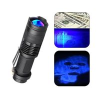 Detector Billetes Portatil En Linterna Luz Uv 365nm Con Zoom