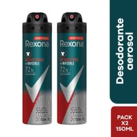 Desodorante para Hombre en Aerosol REXONA Motion Sense Invisible Frasco 150ml Paquete 2un