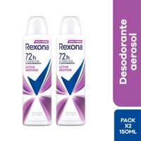 Desodorante para Mujer en Aerosol REXONA Active Emotion Frasco 150ml Paquete 2un