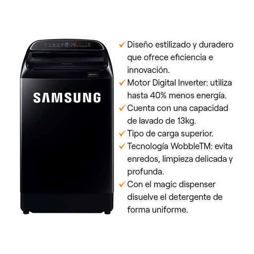 Lavadora Eco Inverter 17 kg Negra SAMSUNG