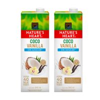 Pack Bebida de Coco y Vainilla NATURE'S HEART sin Azúcar 946ml Caja 2un