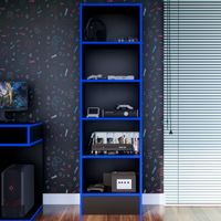 Estante Gamer NR 01 177x52cm Movenda Negro/ Azul