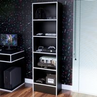 Estante Gamer NR 01 177x52cm Movenda Negro/ Blanco