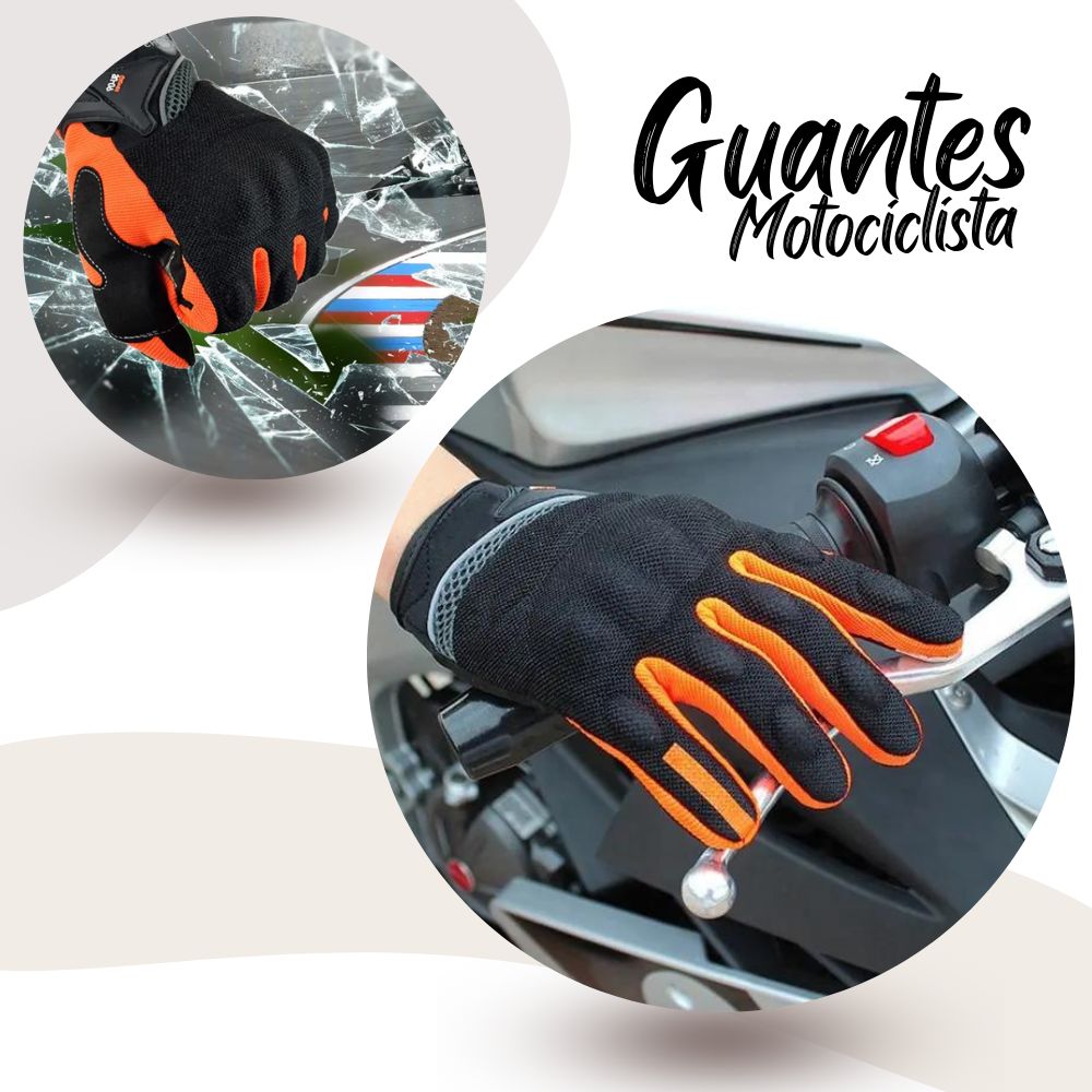Guantes moto con pantalla táctil Protección trasera dura Guantes para moto  transpirables resistentes al desgaste antideslizantes