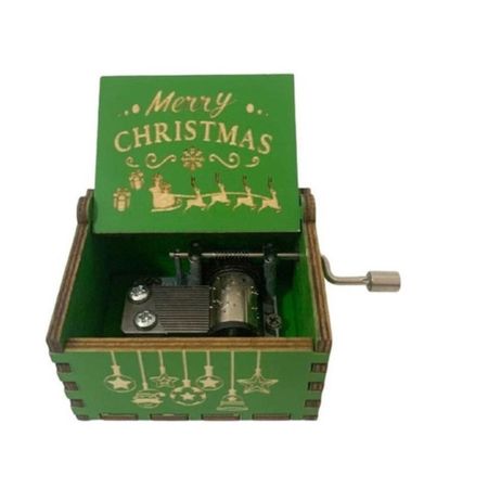 Caja Musical Merry Christmas Verde