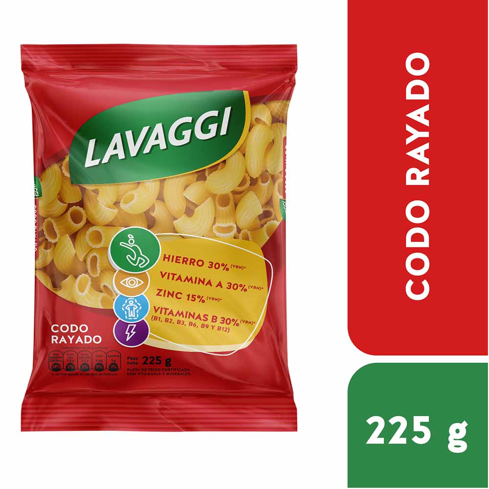 Fideo Codo Rayado LAVAGGI Bolsa 225g