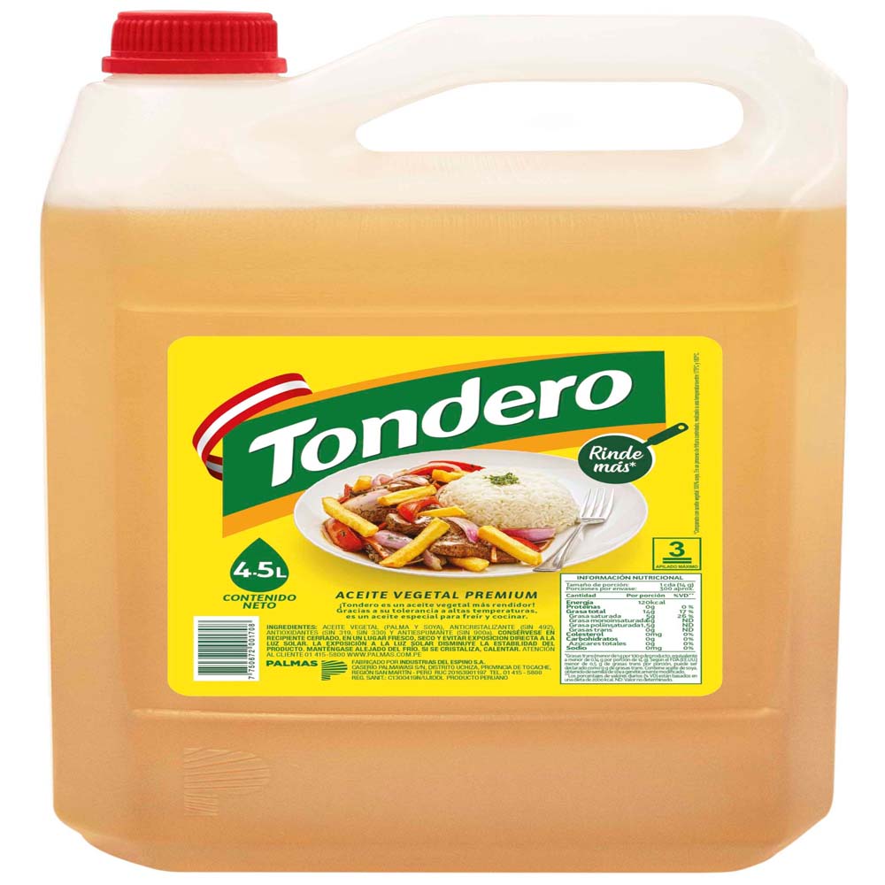 Aceite Premium TONDERO Galonera 4.5L