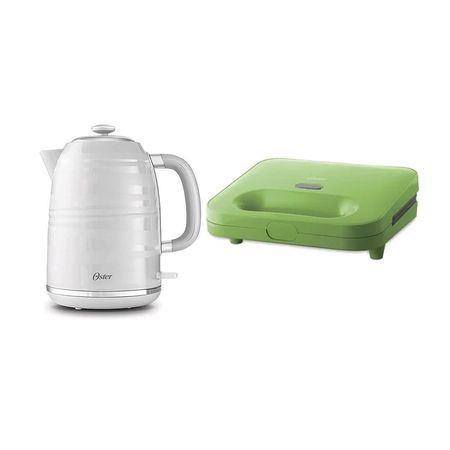 Hervidor 1.7L Blanco + Sandwichera Compac Verde