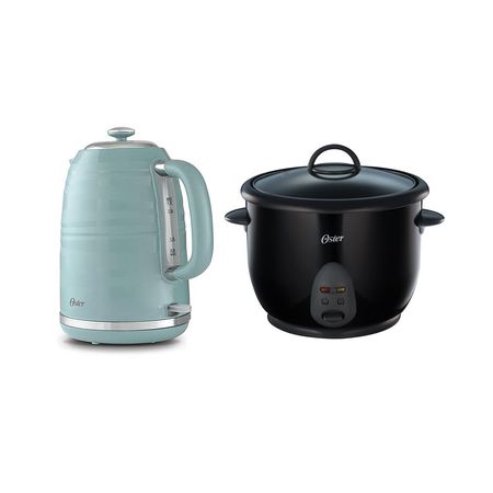 Hervidor 1.7L Celeste + Arrocera 1.8L Negra