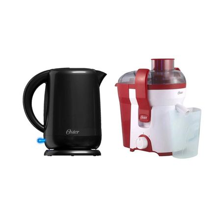 Hervidor 1.7L Negra + Extractor Jugos Rojo